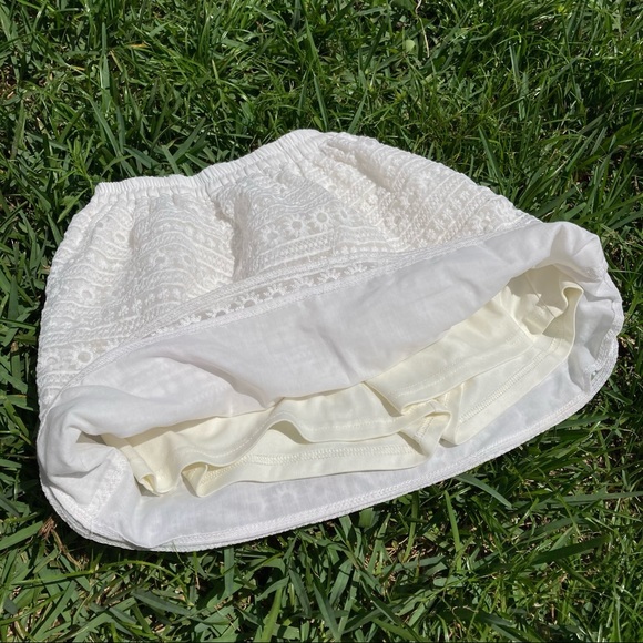 White Floral Lace Bubble Skirt Skort - Picture 5 of 8